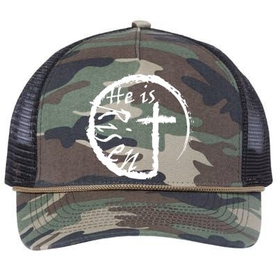 He Is Risen Retro Rope Trucker Hat Cap