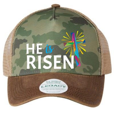 He Is Risen Colorful Cross Legacy Tie Dye Trucker Hat