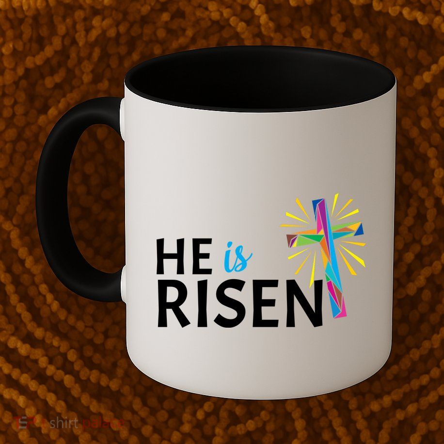 He Is Risen Colorful Cross Mug