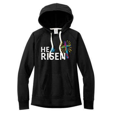 He Is Risen Colorful Cross Women's Fleece Hoodie