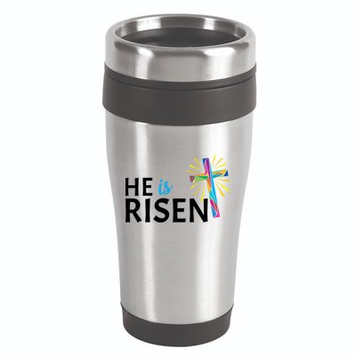 He Is Risen Colorful Cross 16oz Travel Tumbler