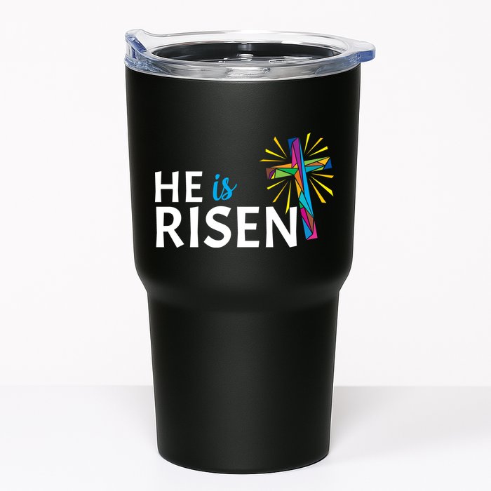 He Is Risen Colorful Cross Tumbler