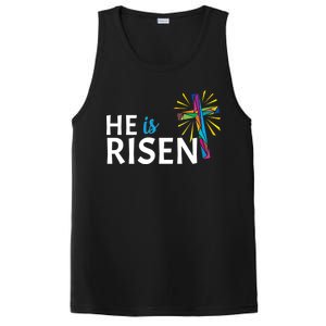 He Is Risen Colorful Cross PosiCharge Competitor Tank