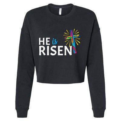 He Is Risen Colorful Cross Cropped Pullover Crew