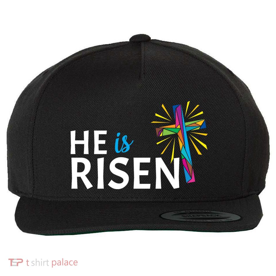 He Is Risen Colorful Cross Wool Snapback Cap