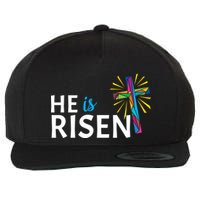 He Is Risen Colorful Cross Wool Snapback Cap