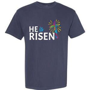 He Is Risen Colorful Cross Garment-Dyed Heavyweight T-Shirt