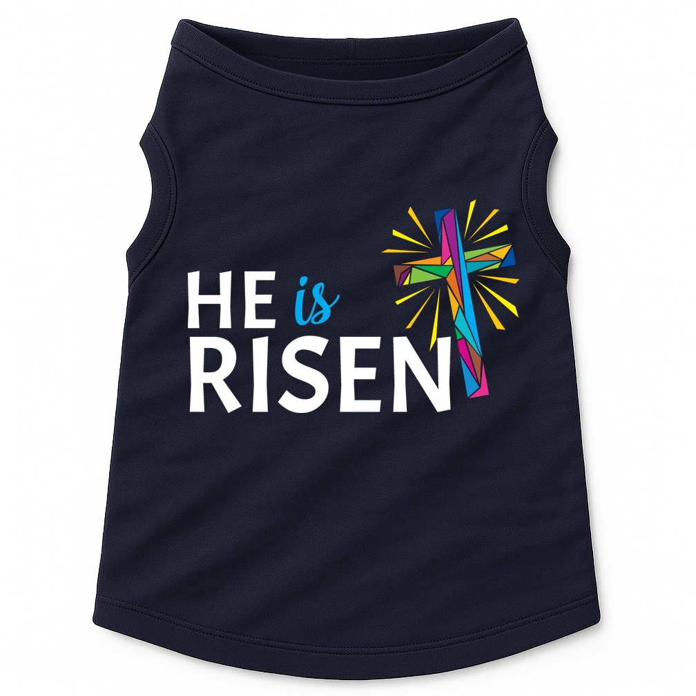 He Is Risen Colorful Cross Doggie Tank