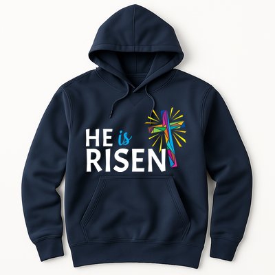 He Is Risen Colorful Cross Hoodie