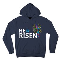 He Is Risen Colorful Cross Hoodie