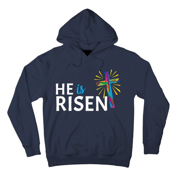 He Is Risen Colorful Cross Hoodie