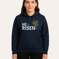 He Is Risen Colorful Cross Hoodie