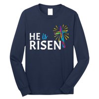 He Is Risen Colorful Cross Long Sleeve Shirt