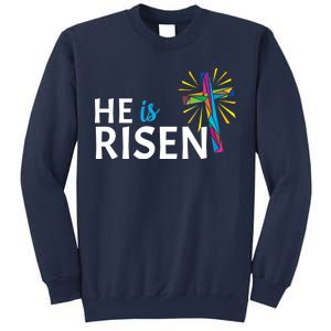 He Is Risen Colorful Cross Sweatshirt