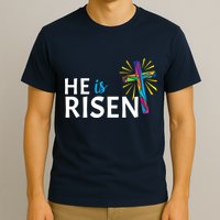 He Is Risen Colorful Cross T-Shirt