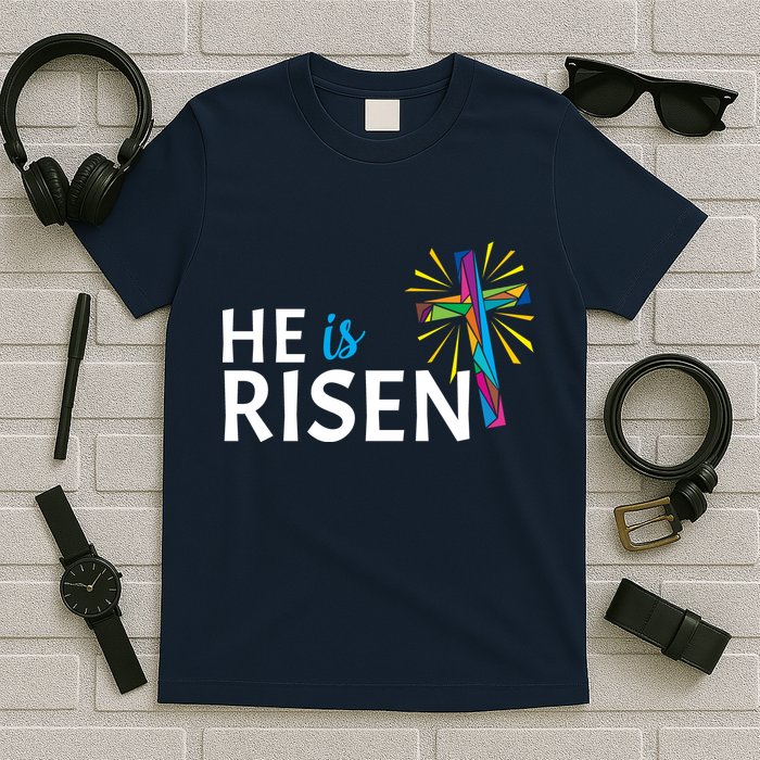 He Is Risen Colorful Cross T-Shirt