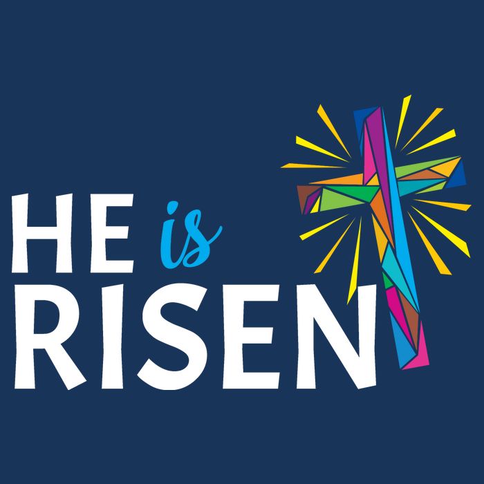 He Is Risen Colorful Cross T-Shirt