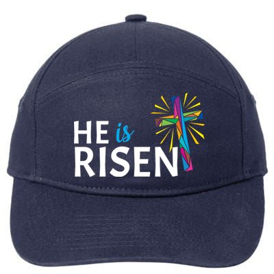 He Is Risen Colorful Cross 7-Panel Snapback Hat