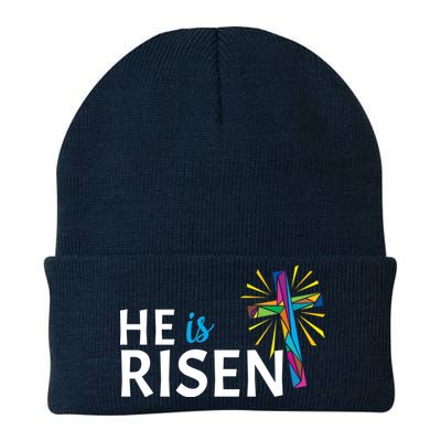 He Is Risen Colorful Cross Knit Cap Winter Beanie