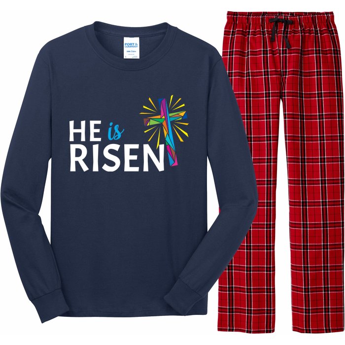 He Is Risen Colorful Cross Long Sleeve Pajama Set