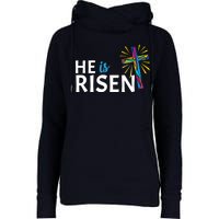 He Is Risen Colorful Cross Womens Funnel Neck Pullover Hood