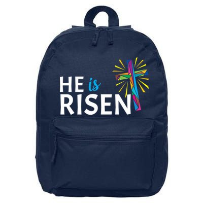 He Is Risen Colorful Cross 16 in Basic Backpack