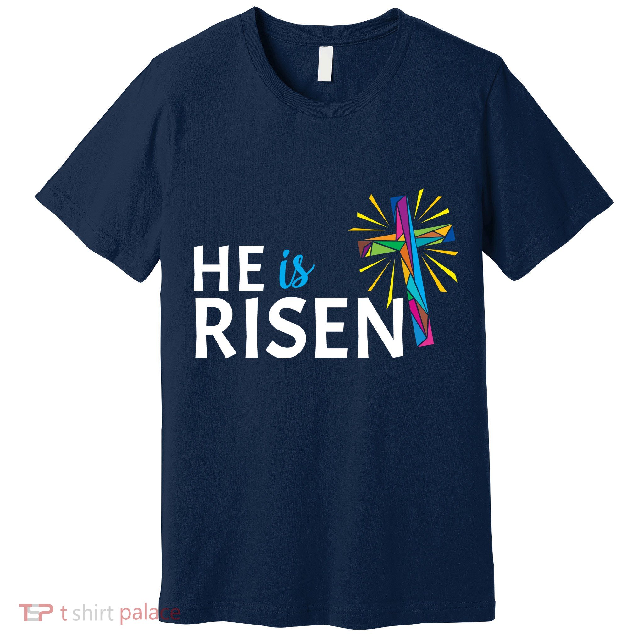 He Is Risen Colorful Cross Premium T-Shirt