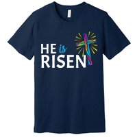 He Is Risen Colorful Cross Premium T-Shirt