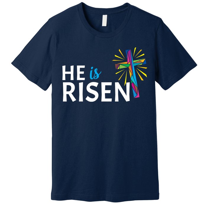 He Is Risen Colorful Cross Premium T-Shirt