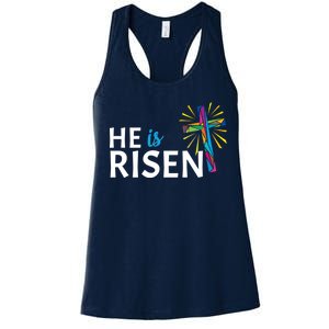 He Is Risen Colorful Cross Women's Racerback Tank