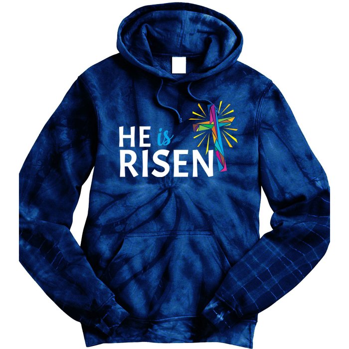 He Is Risen Colorful Cross Tie Dye Hoodie