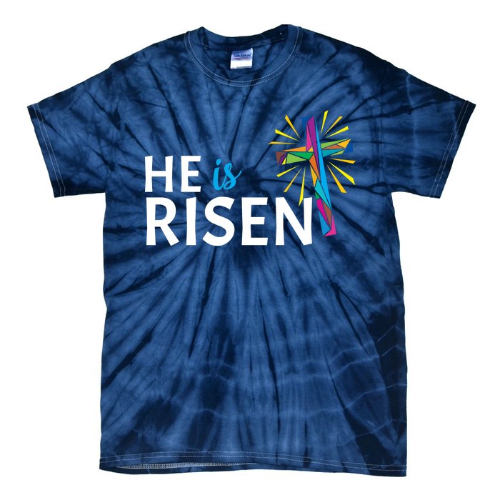 He Is Risen Colorful Cross Tie-Dye T-Shirt