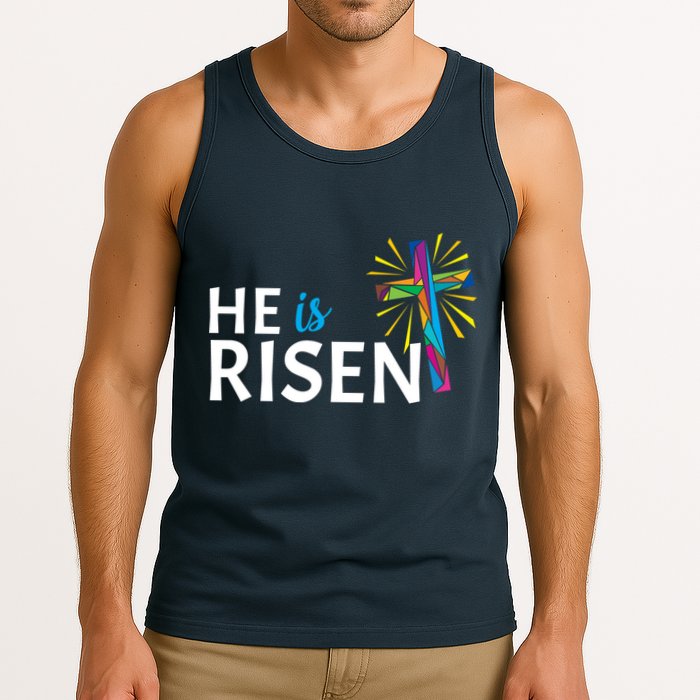 He Is Risen Colorful Cross Tank Top