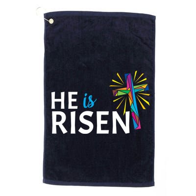 He Is Risen Colorful Cross Golf Towel