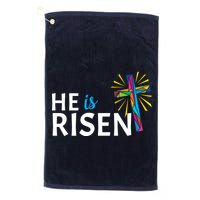 He Is Risen Colorful Cross Golf Towel