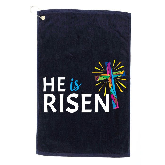 He Is Risen Colorful Cross Golf Towel