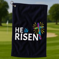He Is Risen Colorful Cross Golf Towel