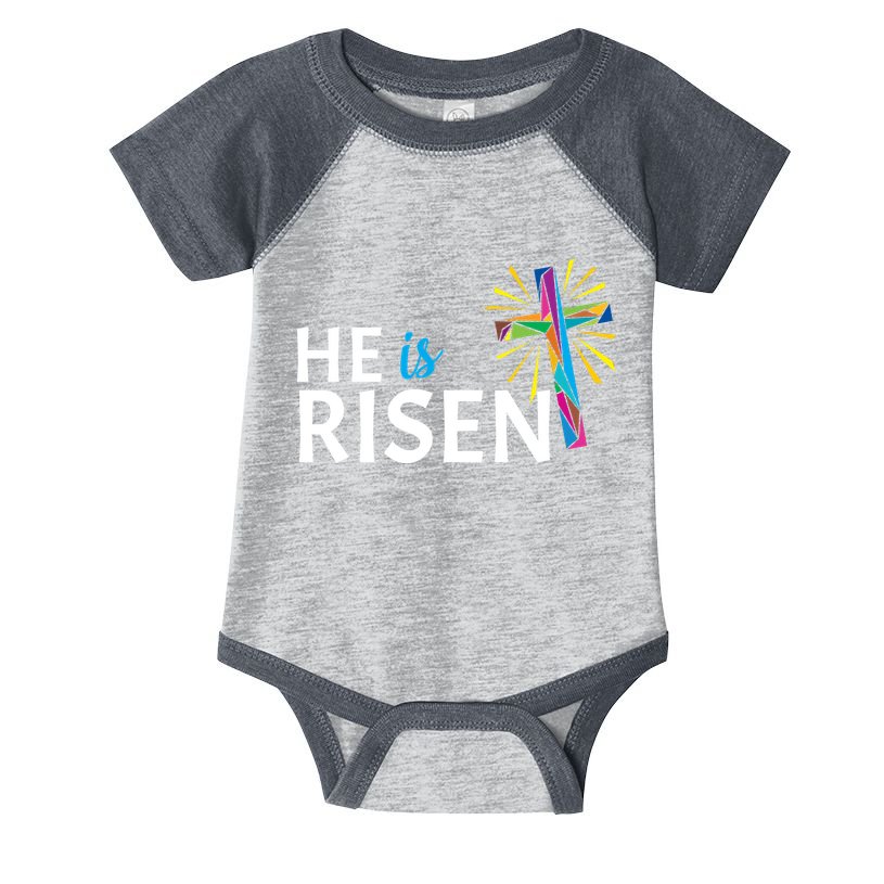 He Is Risen Colorful Cross Infant Baby Jersey Bodysuit