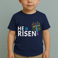 He Is Risen Colorful Cross Toddler T-Shirt
