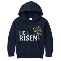 He Is Risen Colorful Cross Kids Hoodie