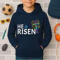 He Is Risen Colorful Cross Kids Hoodie