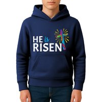 He Is Risen Colorful Cross Kids Hoodie