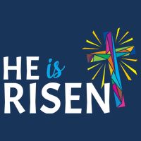 He Is Risen Colorful Cross Kids T-Shirt