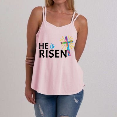 He Is Risen Colorful Cross Women's Strappy Tank