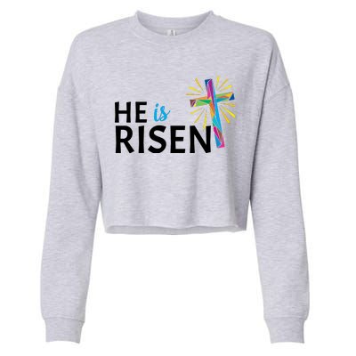 He Is Risen Colorful Cross Cropped Pullover Crew