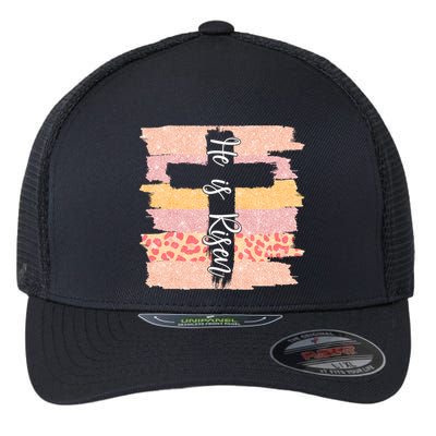 He Is Risen Easter Resurrection Jesus Flexfit Unipanel Trucker Cap