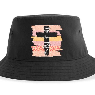 He Is Risen Easter Resurrection Jesus Sustainable Bucket Hat