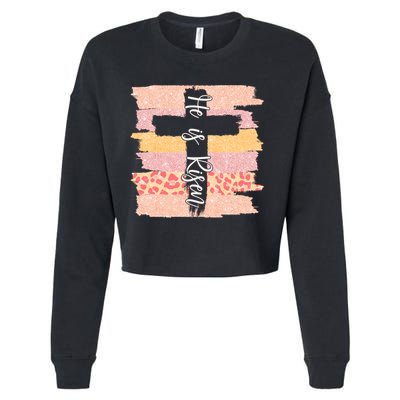 He Is Risen Easter Resurrection Jesus Cropped Pullover Crew