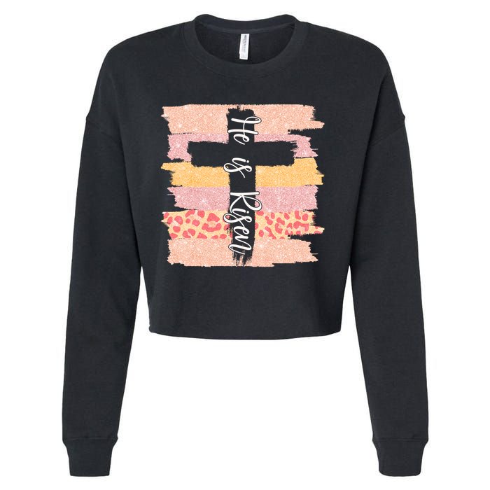 He Is Risen Easter Resurrection Jesus Cropped Pullover Crew