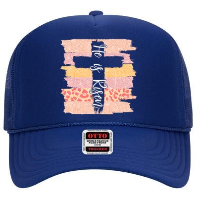 He Is Risen Easter Resurrection Jesus High Crown Mesh Back Trucker Hat